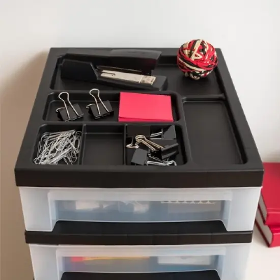 IRIS USA Plastic Rolling Storage Cart with Drawers image {3}