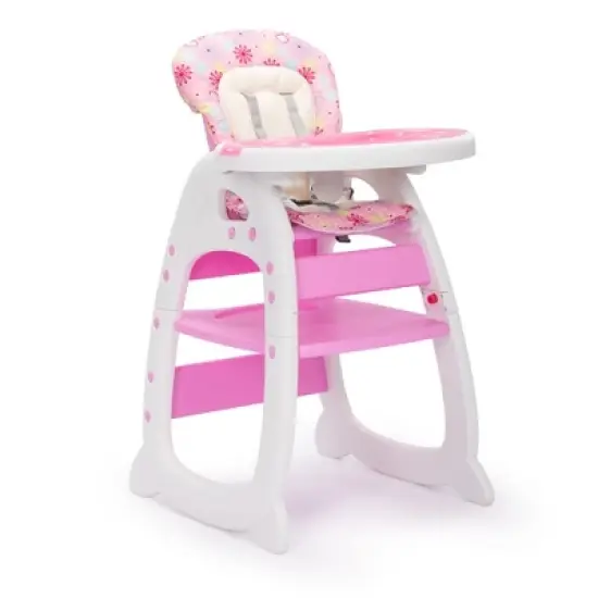 TopComfy Infant Seat Adjustable Highchair for Baby Toddler Dinning Table with Feeding Tray, Suitable for Dining Room, Pink, 25"*16.75"*41.5" image {5}