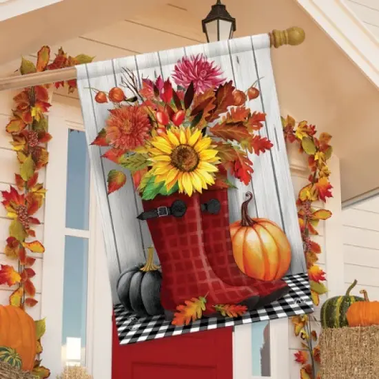 Fall Boots House Flag 28" x 40" Briarwood Lane image {2}