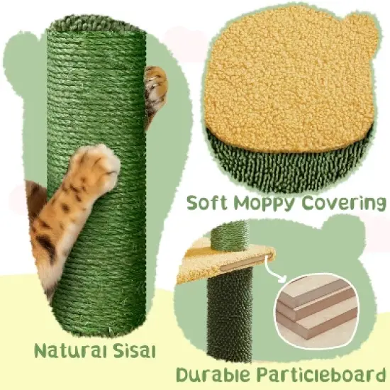 Yaheetech 68.5inch Oasis-themed Cat Tree Cat Tower, Green image {4}
