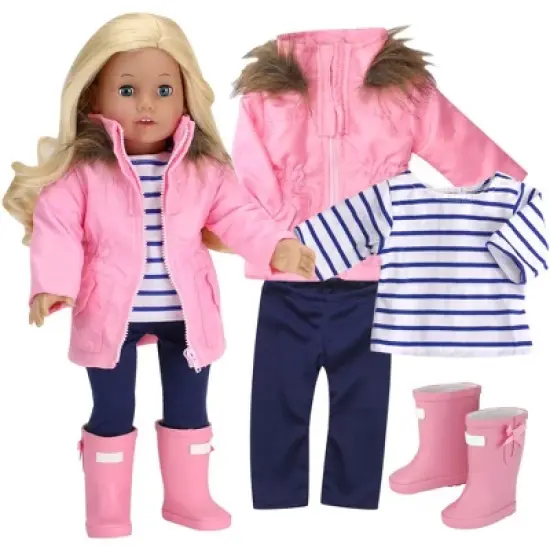 Sophia&rsquo;s Jacket, Leggings, T-Shirt, and Rain Boots for 18" Dolls image {3}