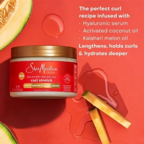 SheaMoisture Curl Stretch Multi-Tasking Volume Cream Kalahari Melon Oil & Marula Oil Infused with Hyaluronic Serum for Type 4 Hair - 11 fl oz image {6}