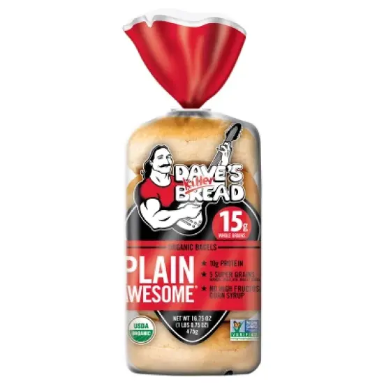 Dave's Killer Bread Plain Awesome Organic Bagels - 16.75oz image {13}