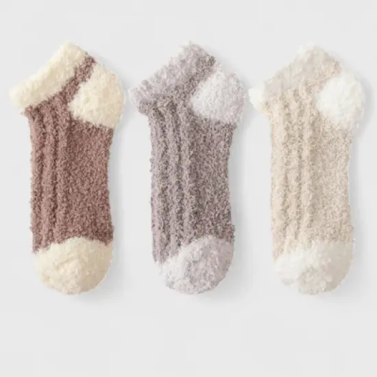 Anna-Kaci Women's 3-Pair Ultra-Soft Fuzzy Ankle Socks with Cozy Textured Design US 5&ndash;10 image {7}