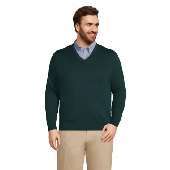 Lands' End Men's Classic Fit Fine Gauge Supima Cotton V-neck Sweater image {14}