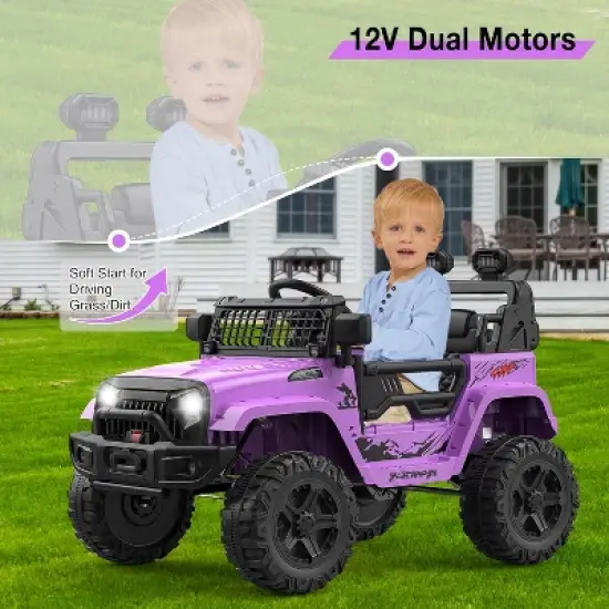 12V Electric Ride Car for Kids with Remote Control,Music Player, Spring Suspension image {5}