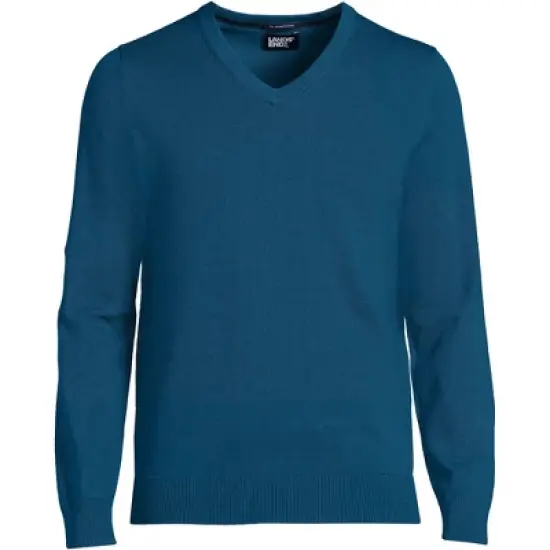 Lands' End Men's Classic Fit Fine Gauge Supima Cotton V-neck Sweater image {16}