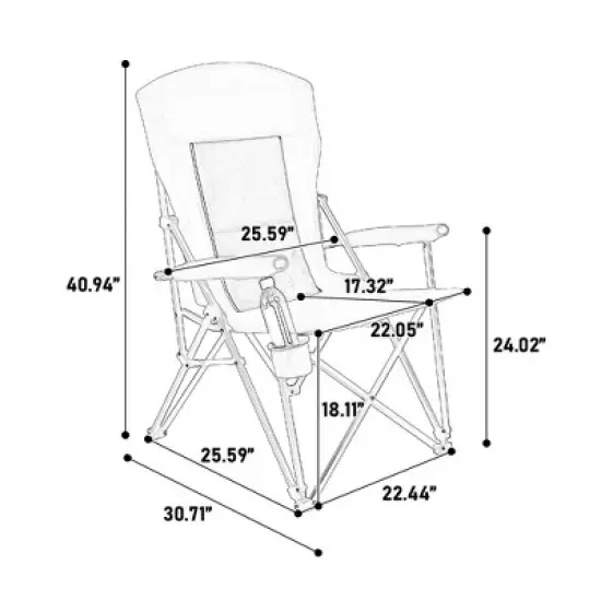 Sevobal Outdoor Portable Chairs High Back Lawn Chair with Cup Holder and Collapsible Design for Backyard Garden Patio, Red, 9.06"*6.69"*36.22" image {2}