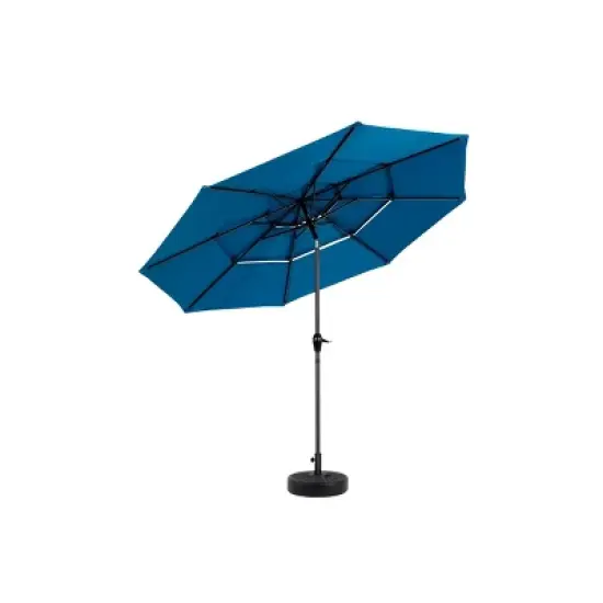10FT Outdoor Aluminium 3 Tier Polyester Auto Tilt Umbrella,Patio Umbrella With 8 Steel Ribs,Pool Deck Umbrella,Base Not Included-Coolbibila image {4}
