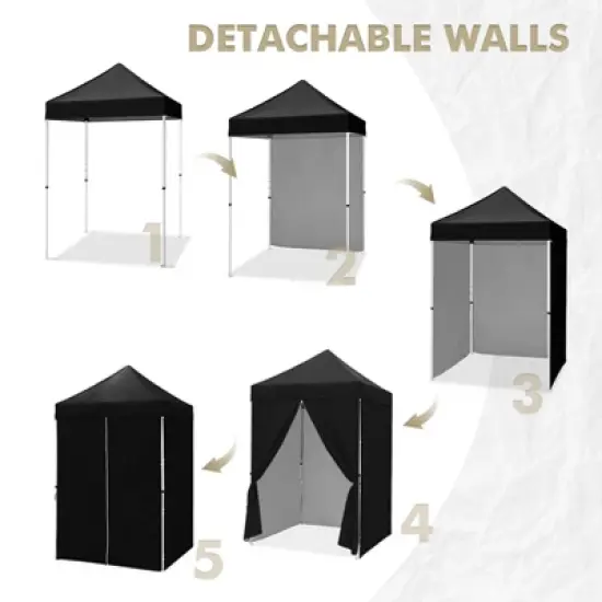 EAGLE PEAK 5x5 FT Pop up Canopy Instant Portable Tent with 4-Side Wall Panels image {6}