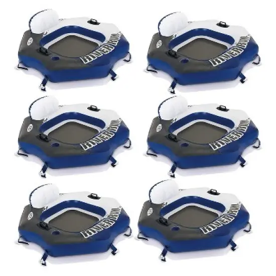 Intex River Run Connect Lounge Inflatable Floating Water Tube 58854EP (6 Pack) image {1}