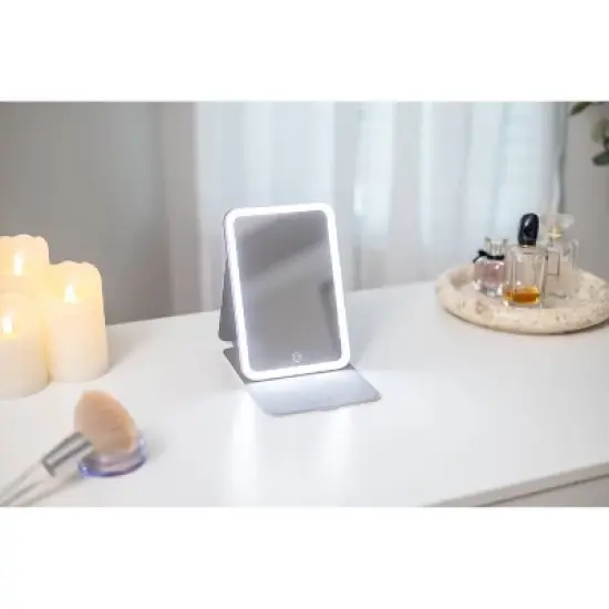 iHome Ultra Thin Portable Lighted Vanity Makeup Mirror image {13}