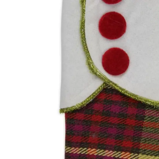 Northlight 19" Multi-Color Plaid Christmas Stocking with Green and Yellow Trim and Red Buttons image {1}