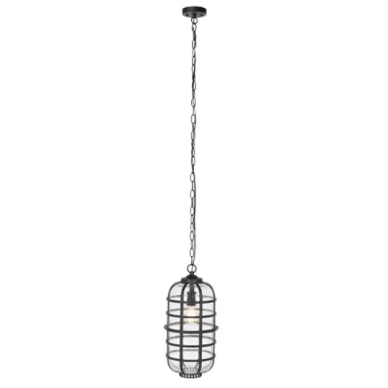 Rigel 8.27" Outdoor Pendant - PLT7031 - Black - Safavieh image {1}