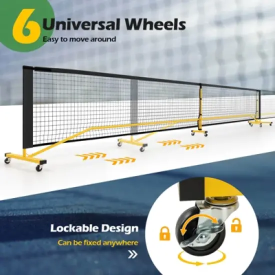 Costway Portable Pickleball Net 22 FT Regulation Size Pickle Ball Net System for Outdoor image {4}