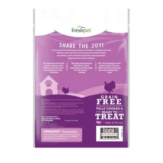 Freshpet Dog Joy Wood Smoked Turkey Bacon Refrigerated Jerky Dog Treats - 3oz image {1}