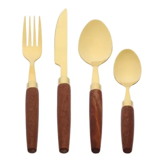 REGALWOVEN Stainless Steel Mirror Polished Silverware Flatware Set with Knife 4 Pcs image {7}