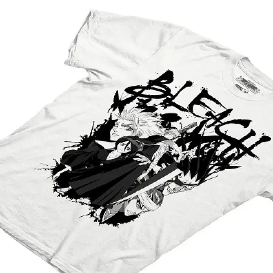 Mens Bleach Manga Anime T-Shirt - Bleach Ichigo Kurosaki Mens Fashion Shirt - Bleach Tee (White, X-Large) image {2}