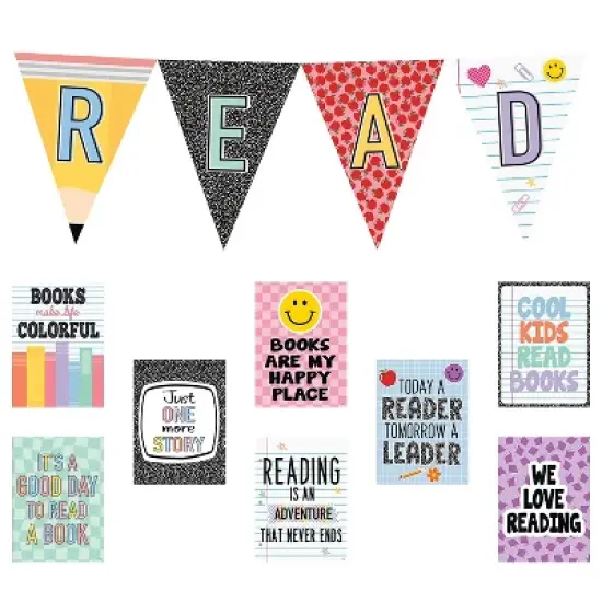 Teacher Created Resources Cool for School Read Pennants Bulletin Board Set 12/Set (TCR9302) image {2}
