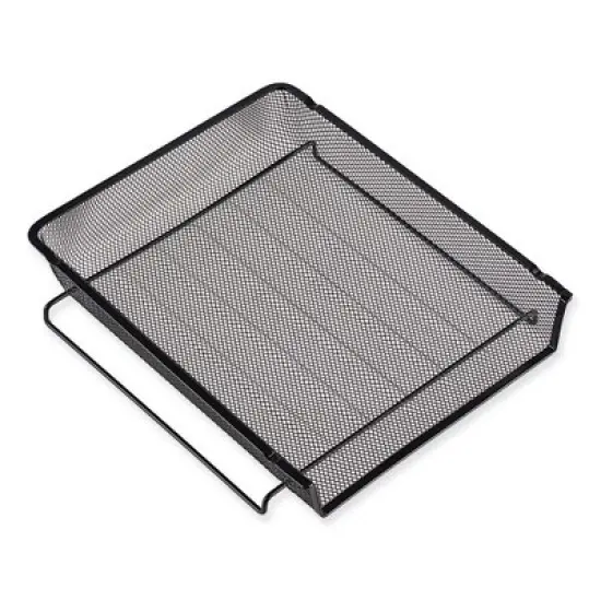 Universal Deluxe Mesh Stacking Side Load Tray, 1 Section, Legal Size Files, 17" x 10.88" x 2.5", Black image {5}