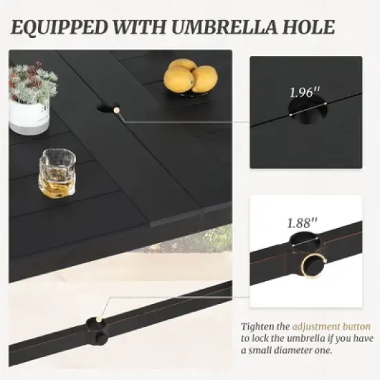 Arceso Outdoor Dining Table, 70 Inch  Outdoor Dining Table for 6, Outdoor Table for Patio, Lawn, Garden, Indoor and Backyard image {3}