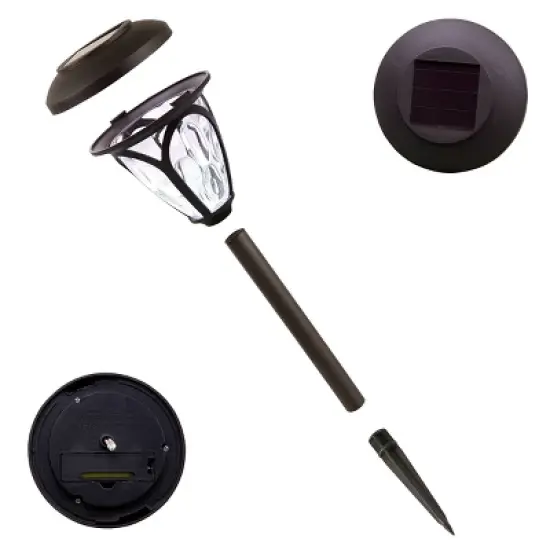 8pk 17" Solar Pathway Lights Brown - Alpine Corporation image {3}