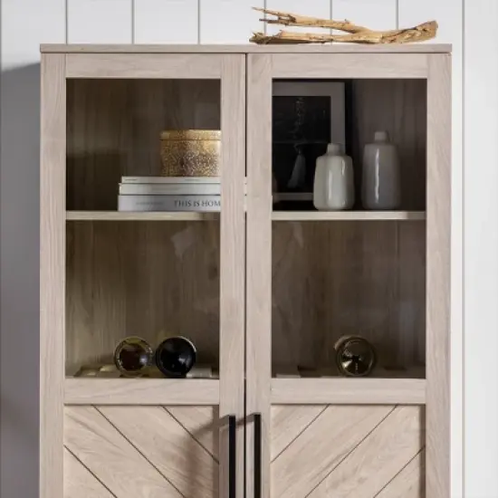 68" Boho Modern Tall Storage Wood Cabinet - Saracina Home image {7}