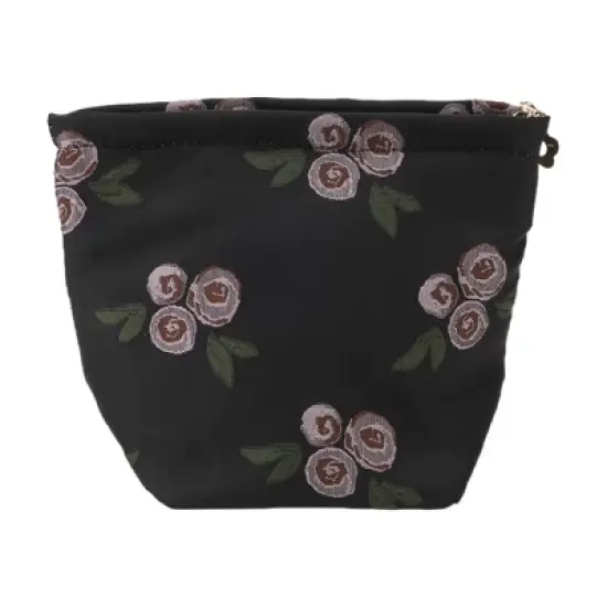 Unique Bargains Women Retro Jacquard Makeup Bag Pink 1 Pc image {4}