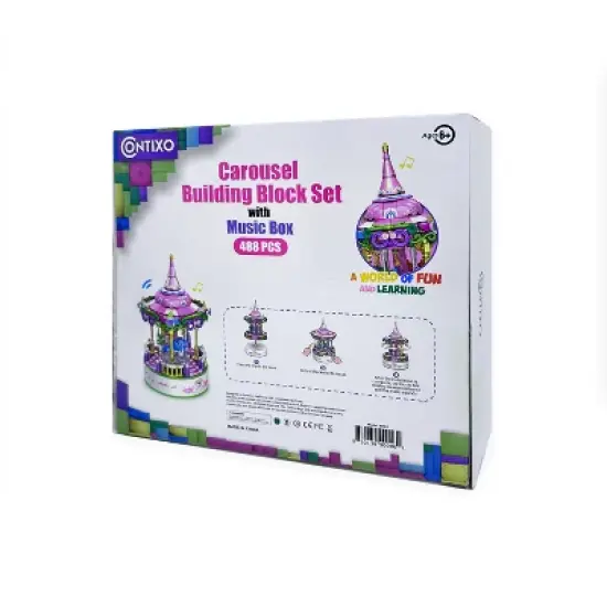 Contixo BK02 Carousel Building Block Set with Music Box - 488 PCS image {7}
