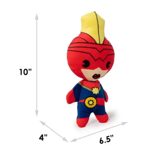 Buckle-Down Dog Toy Squeaker Plush - Marvel Comics Kawaii Captain Marvel Standing Pose image {3}