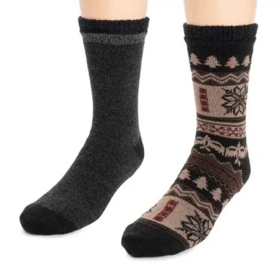 MUK LUKS Men's 2 pack Fleece Layered Socks image {4}