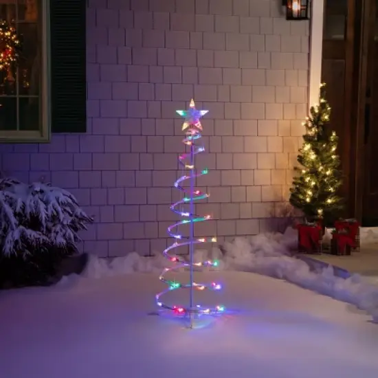 Northlight LED Lighted Spiral Outdoor Christmas Tree - 4' - Multi Lights image {2}