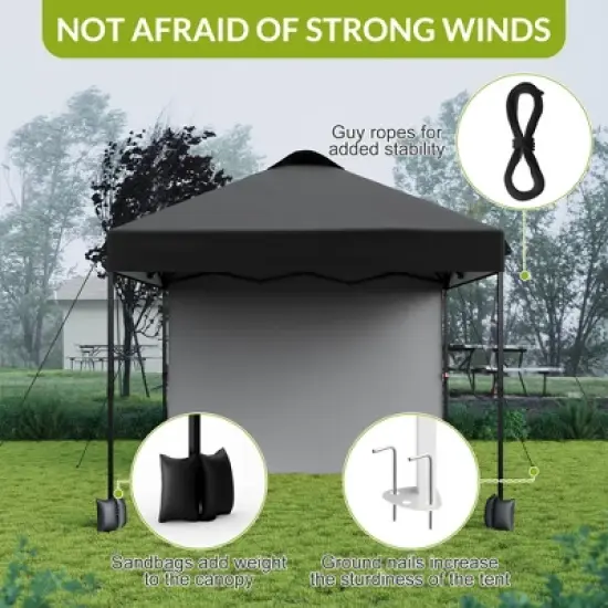 10x10 Pop Up Canopy with Sidewalls for Outdoor, Portable Outdoor Canopy with One Push Setup, Easy Set-Up Waterproof Pop Up Tent for Outdoor Party image {8}