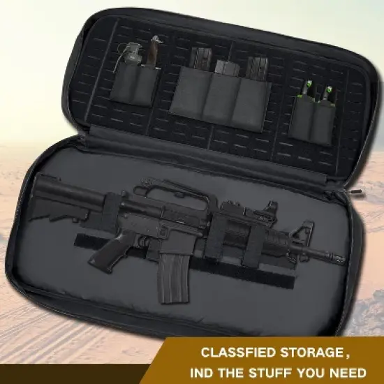 Dual Rifle Soft Case Tactical Backpack, Padded Gun Bag for Storage & Transport, Water-Resistant with MOLLE, Shooting Hunting Military Use image {5}