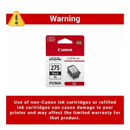 Canon PG-275XL Ink Cartridge - Black: High Yield, 1-Count, Printer Ink Series 275 image {4}