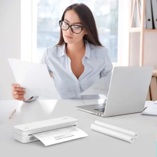 JADENS Quick-Dry Thermal Paper Roll for PD-A4 printer, letter-sized, 4-Roll image {5}