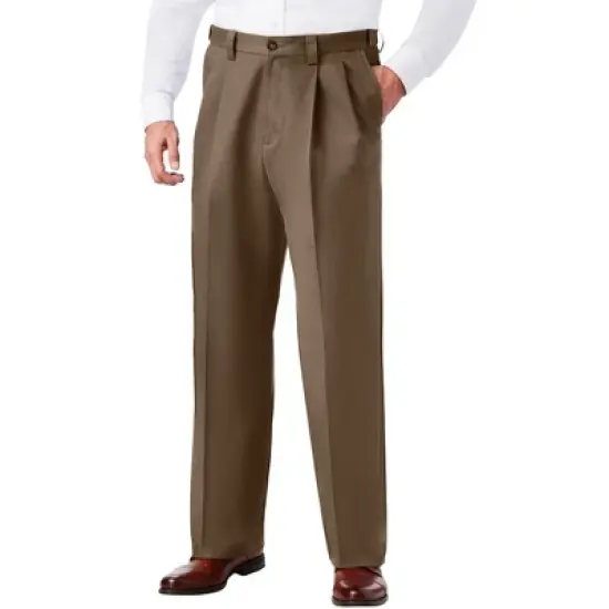 KingSize Men's Big & Tall Relaxed Fit Wrinkle-Free Expandable Waist Pleated Pants image {9}