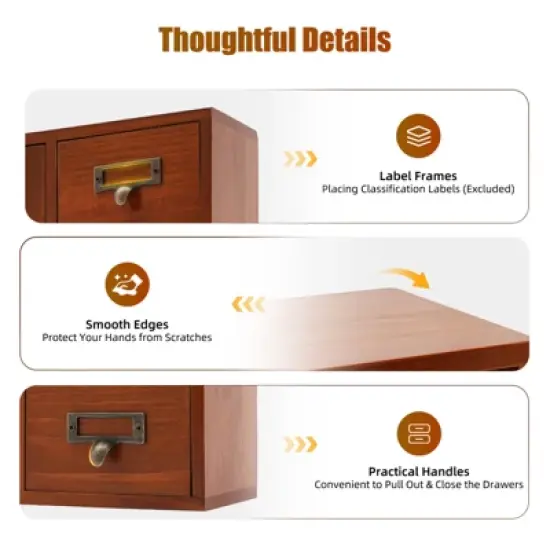 YIYIBYUS Traditional 16 Drawers Wood Apothecary Chest Storage Cabinet image {6}