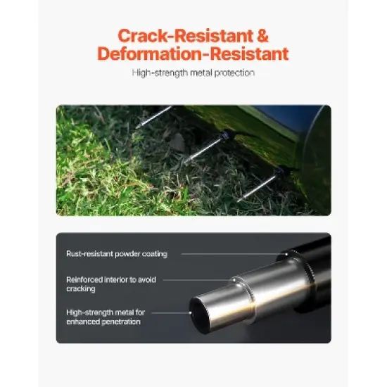 VEVOR Rolling Lawn Aerator, 21-inch Heavy-Duty Manual Rolling Aerator Lawn with Detachable Handle and 33 Iron Spikes, Black image {4}