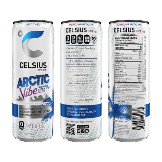 CELSIUS Sparkling Arctic Vibe Functional Energy Drink - 12 fl oz Can image {1}