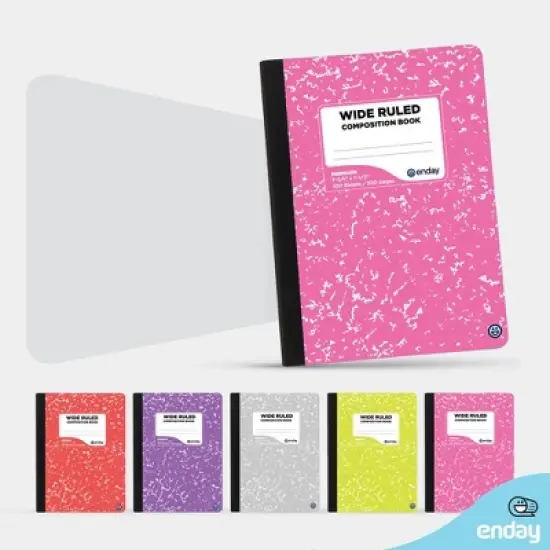 Enday Colored Marble Composition Notebook Wide Ruled - 100 Sheets image {3}