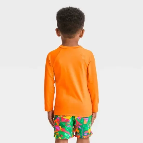 Toddler Solid Rash Guard Top - Cat & Jack&trade; Orange image {2}