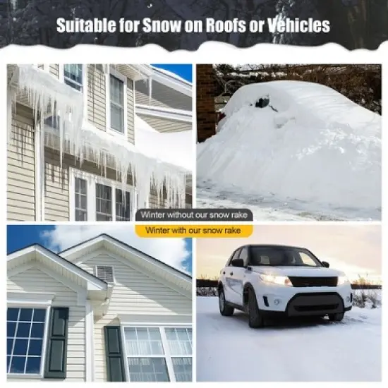 Costway 20FT Snow Roof Rake Reinforced Aluminum Snow Removal Tool for Roof image {6}