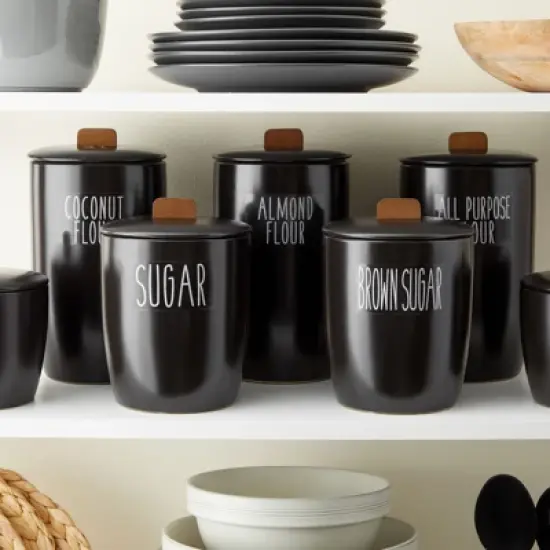 Talented Kitchen 136 Pantry Labels for Food Containers, Preprinted White All Caps on Clear Stickers for Jars, Kitchen Canisters image {1}