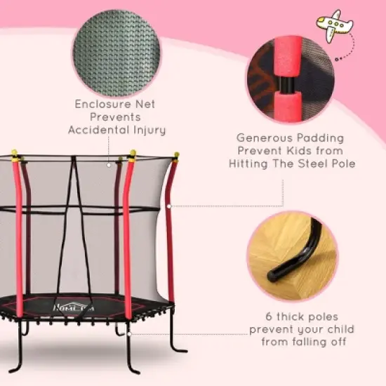 Jump Into Fun Recreational Trampoline for Kids With Security Fence  Entrance Mesh Door Makes It Easy To Enter And Exit For Indoors And Outdoors Use image {6}