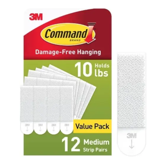 Command Picture Hanging Strips (12 Sets of Strips) White image {14}