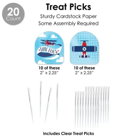 Big Dot of Happiness Taking Flight - Airplane - Vintage Plane Baby Shower or Birthday Party Favors and Cupcake Kit - Fabulous Favor Party Pack 100 Pc image {4}