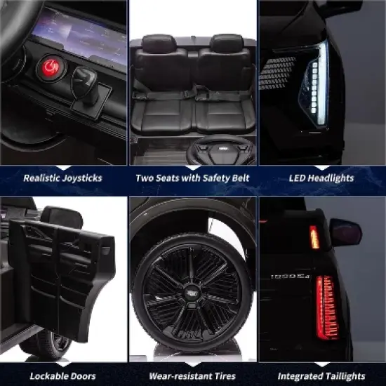 Ride on Car for Kids, 2 Seater 24V Licensed Cadillac Electric Car Toy Toddlers Battery Powered Ride on Truck image {2}