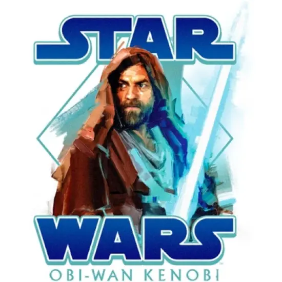 Junior's Star Wars: Obi-Wan Kenobi Jedi Lightsaber with Brushstroke Kenobi T-Shirt image {1}