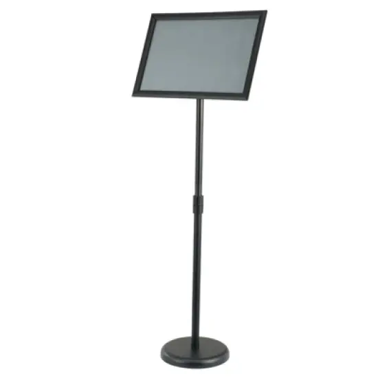 VEVOR Pedestal Sign Holder, 11 x 17 Inch Vertical and Horizontal Adjustable Poster Stand, Heavy-Duty Floor Standing Sign Holder, Black image {8}